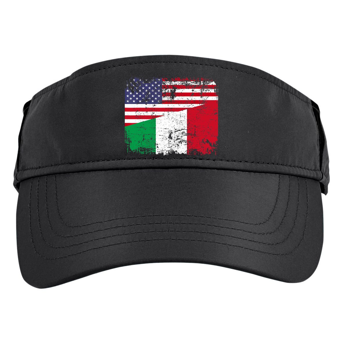 ITALIAN ROOTS | Half American Flag | USA ITALY FLAG TShirt Adult Drive Performance Visor
