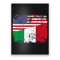 ITALIAN ROOTS | Half American Flag | USA ITALY FLAG TShirt Poster