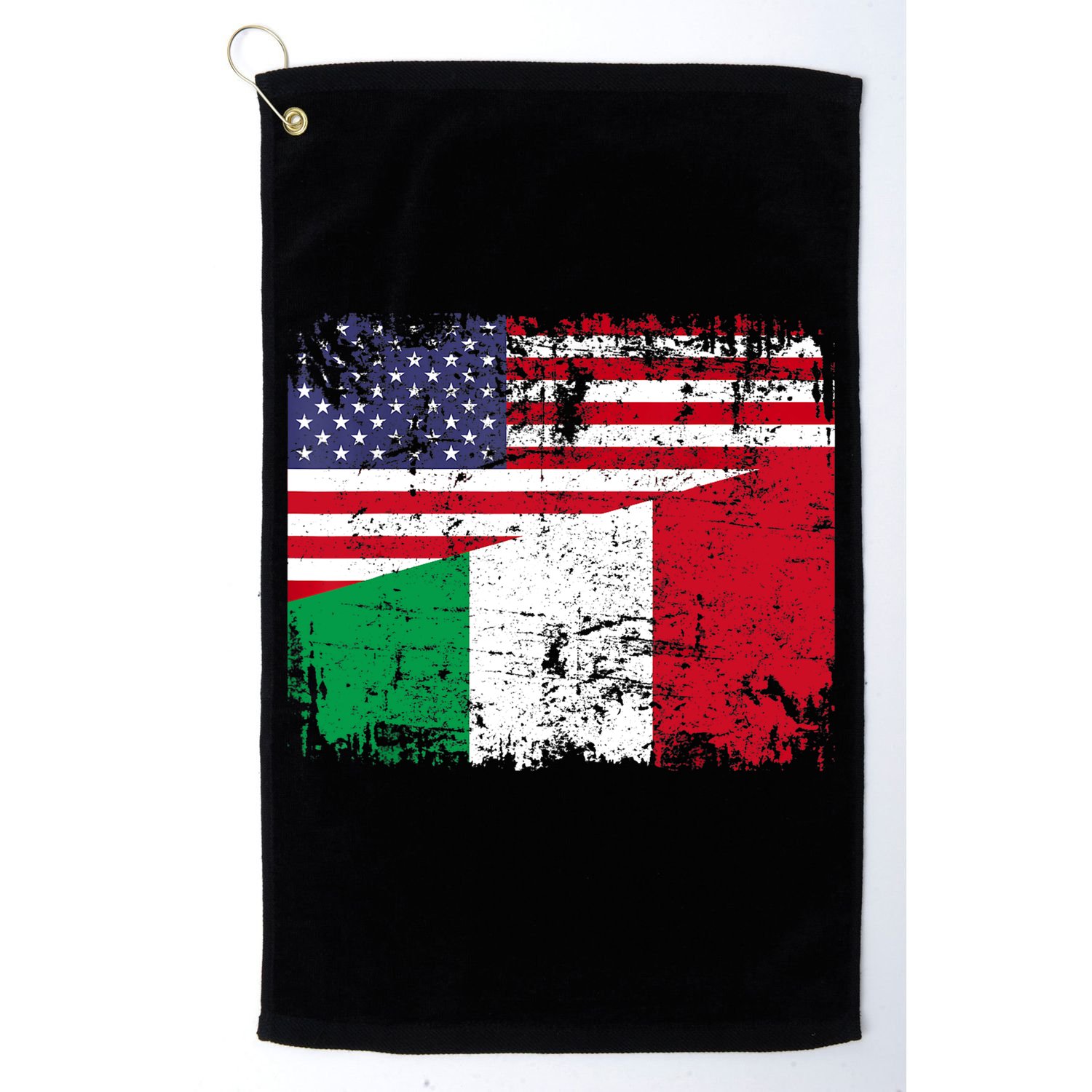 ITALIAN ROOTS | Half American Flag | USA ITALY FLAG TShirt Golf Towel