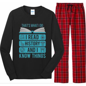 I Read History And Know Things Cute Book Lovers Long Sleeve Pajama Set