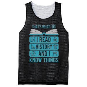 I Read History And Know Things Cute Book Lovers Mesh Reversible Basketball Jersey Tank