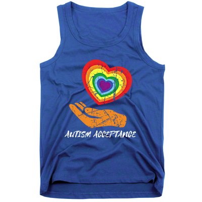 Infinity Rainbow Heart Design Acceptance Utism Gift Tank Top