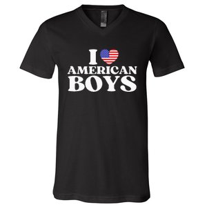 I Red Heart Usa America V-Neck T-Shirt