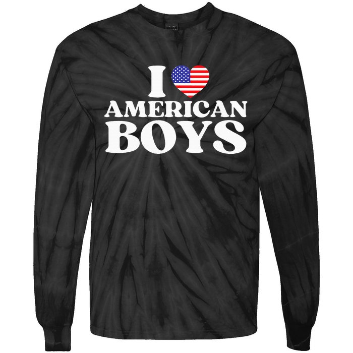 I Red Heart Usa America Tie-Dye Long Sleeve Shirt