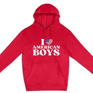 I Red Heart Usa America Premium Pullover Hoodie