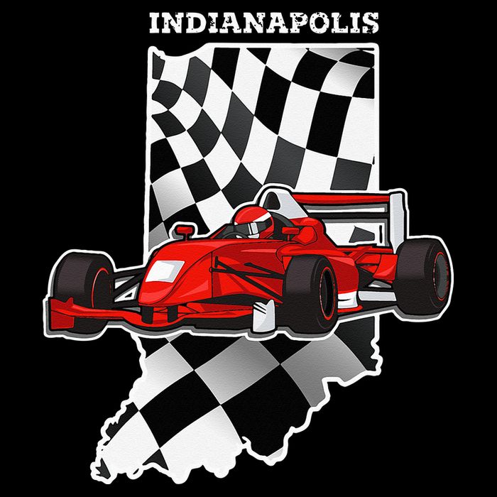 IndyCar Racing Indianapolis Map Checkered Flag Racer Hoodie