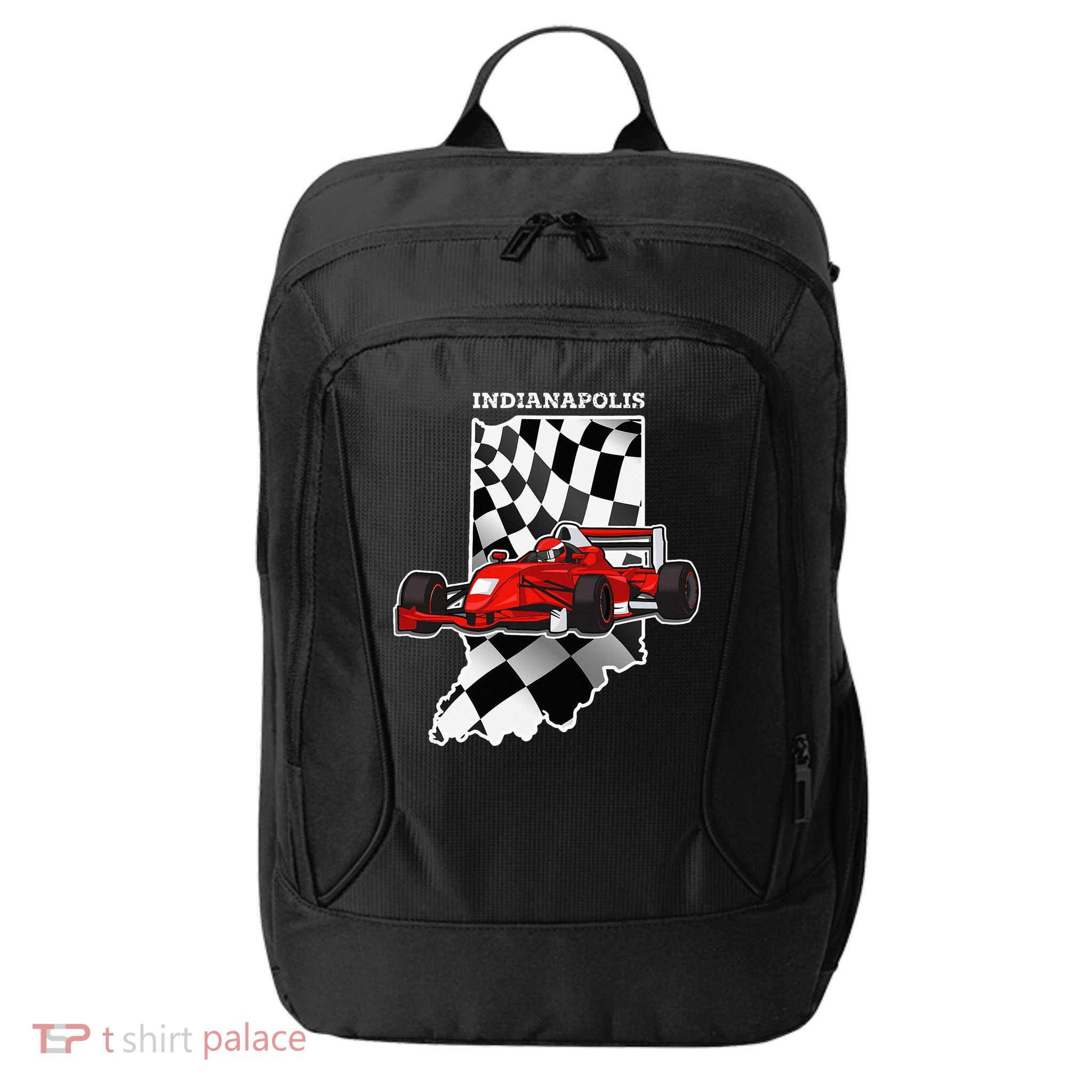 IndyCar Racing Indianapolis Map Checkered Flag Racer City Backpack