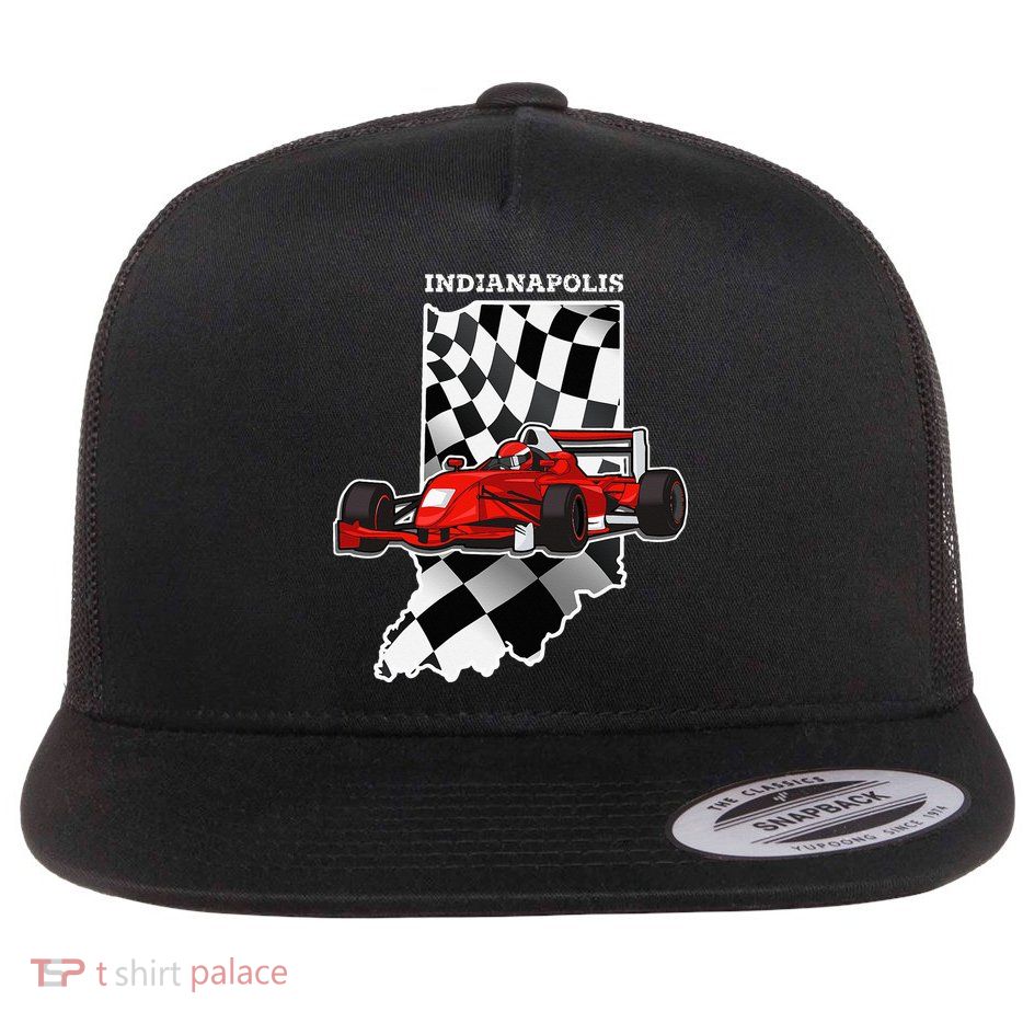 IndyCar Racing Indianapolis Map Checkered Flag Racer Flatbill Hat