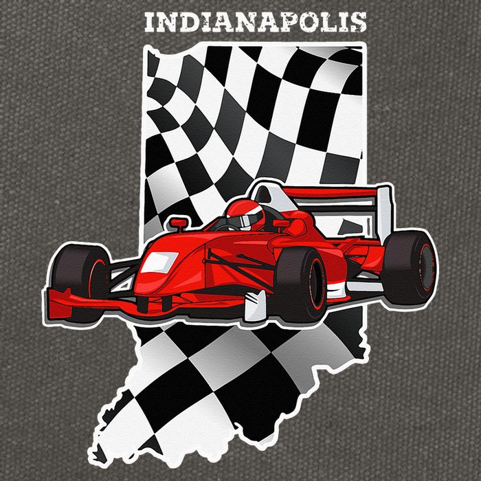 IndyCar Racing Indianapolis Map Checkered Flag Racer Cotton Canvas Backpack