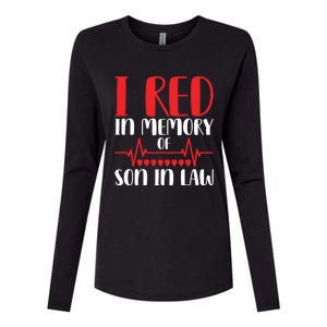 I Red In Memory Of Son In Law T S Womens Cotton Relaxed Long Sleeve T-Shirt