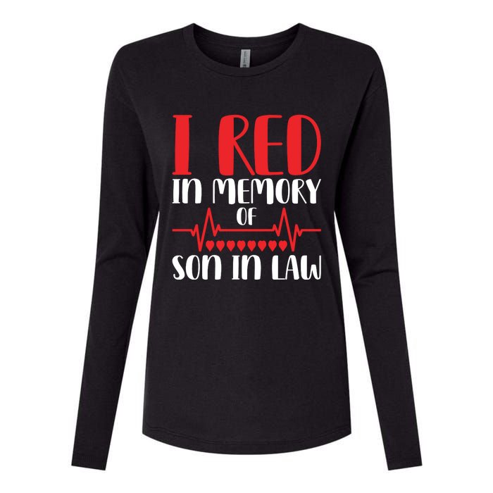 I Red In Memory Of Son In Law T S Womens Cotton Relaxed Long Sleeve T-Shirt