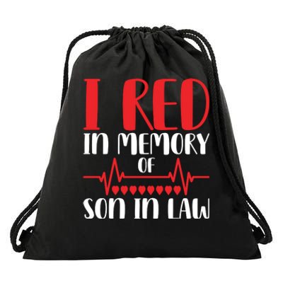 I Red In Memory Of Son In Law T S Drawstring Bag