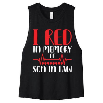 I Red In Memory Of Son In Law T S Women's Racerback Cropped Tank