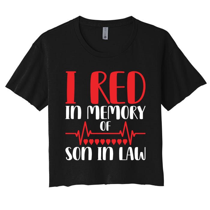 I Red In Memory Of Son In Law T S Women's Crop Top Tee