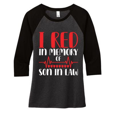 I Red In Memory Of Son In Law T S Women's Tri-Blend 3/4-Sleeve Raglan Shirt