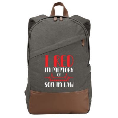 I Red In Memory Of Son In Law T S Cotton Canvas Backpack