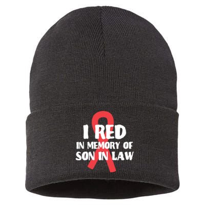 I Red In Memory Of Son In Law T S Sustainable Knit Beanie