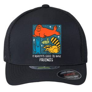 I Really Is Good To Have Friends Rocket & Friends Rocket Lylla Floor Flexfit Unipanel Trucker Cap