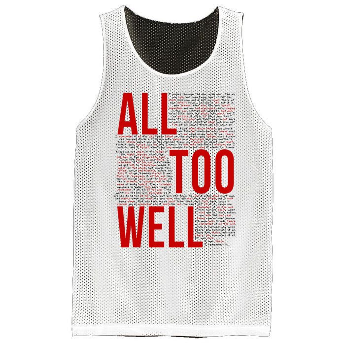 I Remember It All Too Well  Mesh Reversible Basketball Jersey Tank