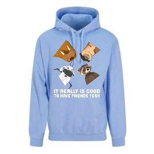 It Really Is Good To Have Friends Yeah Lylla Rocket Floor Teefs Unisex Surf Hoodie