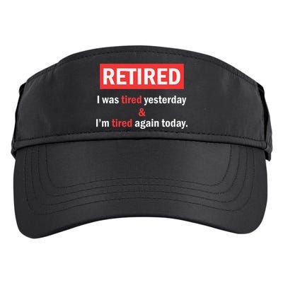 I'm Retired I Was Tired Yesterday And I'm Tired Again Today Adult Drive Performance Visor