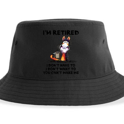 Im Retired I Dont Have To I Dont Want To Horse Sustainable Bucket Hat