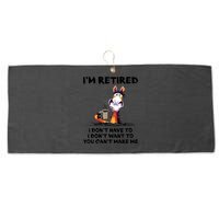 Im Retired I Dont Have To I Dont Want To Horse Large Microfiber Waffle Golf Towel
