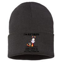 Im Retired I Dont Have To I Dont Want To Horse Sustainable Knit Beanie