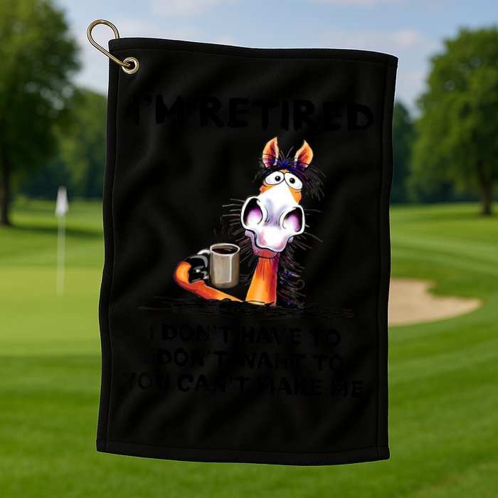 Im Retired I Dont Have To I Dont Want To Horse Golf Towel