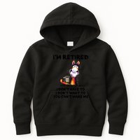 Im Retired I Dont Have To I Dont Want To Horse Kids Hoodie