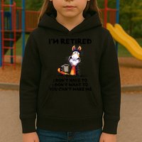 Im Retired I Dont Have To I Dont Want To Horse Kids Hoodie