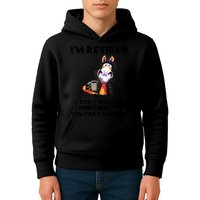 Im Retired I Dont Have To I Dont Want To Horse Kids Hoodie