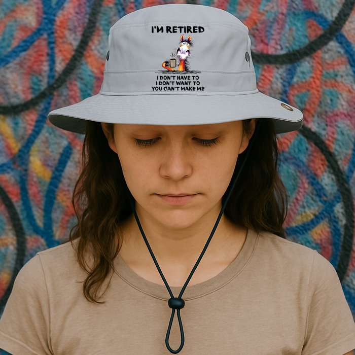 Im Retired I Dont Have To I Dont Want To Horse Bucket Hat