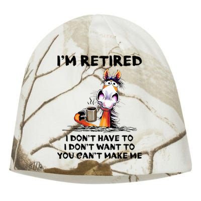 Im Retired I Dont Have To I Dont Want To Horse Kati - Camo Knit Beanie