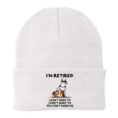 Im Retired I Dont Have To I Dont Want To Horse Knit Cap Winter Beanie