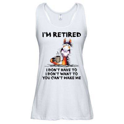 Im Retired I Dont Have To I Dont Want To Horse Ladies Essential Flowy Tank