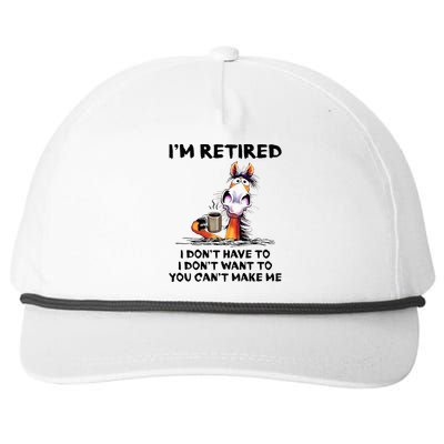 Im Retired I Dont Have To I Dont Want To Horse Snapback Five-Panel Rope Hat