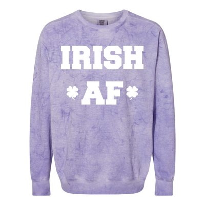 Irish AF St Patrick's Day Clover Colorblast Crewneck Sweatshirt