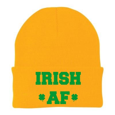 Irish AF St Patrick's Day Clover Knit Cap Winter Beanie