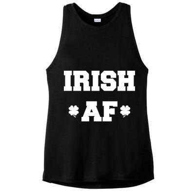 Irish AF St Patrick's Day Clover Ladies PosiCharge Tri-Blend Wicking Tank
