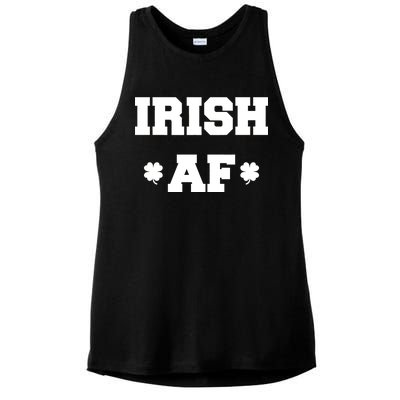 Irish AF St Patrick's Day Clover Ladies PosiCharge Tri-Blend Wicking Tank