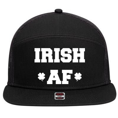 Irish AF St Patrick's Day Clover 7 Panel Mesh Trucker Snapback Hat