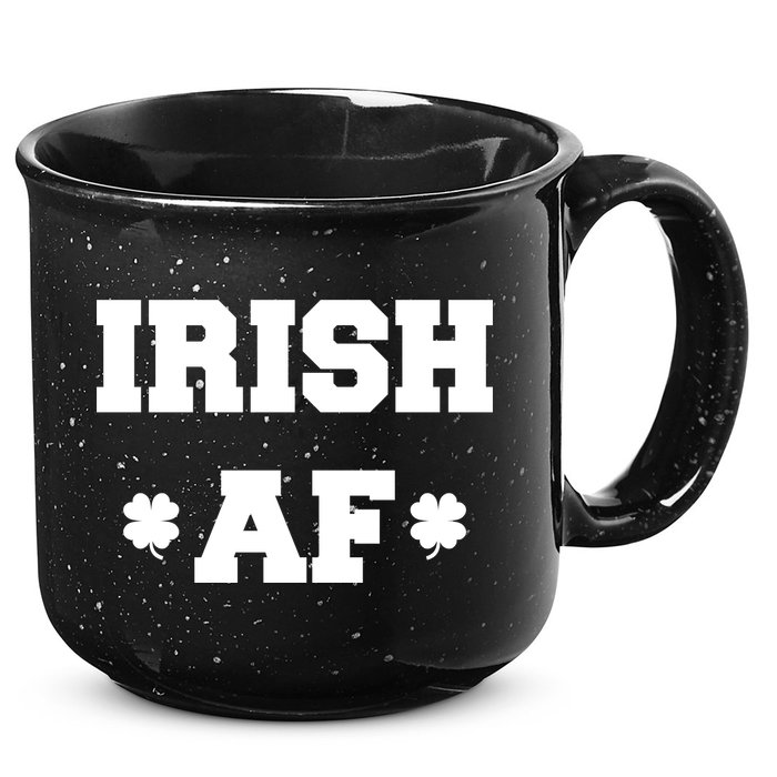 Irish AF St Patrick's Day Clover 15oz Campfire Ceramic Mug