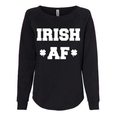 Irish AF St Patrick's Day Clover Womens California Wash Sweatshirt