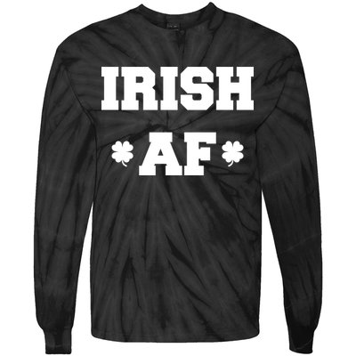 Irish AF St Patrick's Day Clover Tie-Dye Long Sleeve Shirt