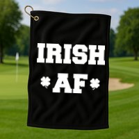 Irish AF St Patrick's Day Clover Golf Towel