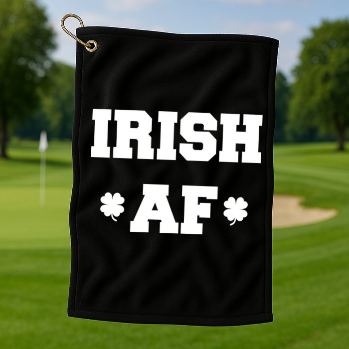Irish AF St Patrick's Day Clover Golf Towel