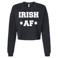 Irish AF St Patrick's Day Clover Cropped Pullover Crew