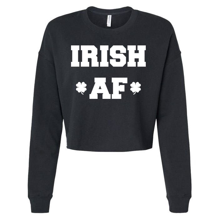 Irish AF St Patrick's Day Clover Cropped Pullover Crew