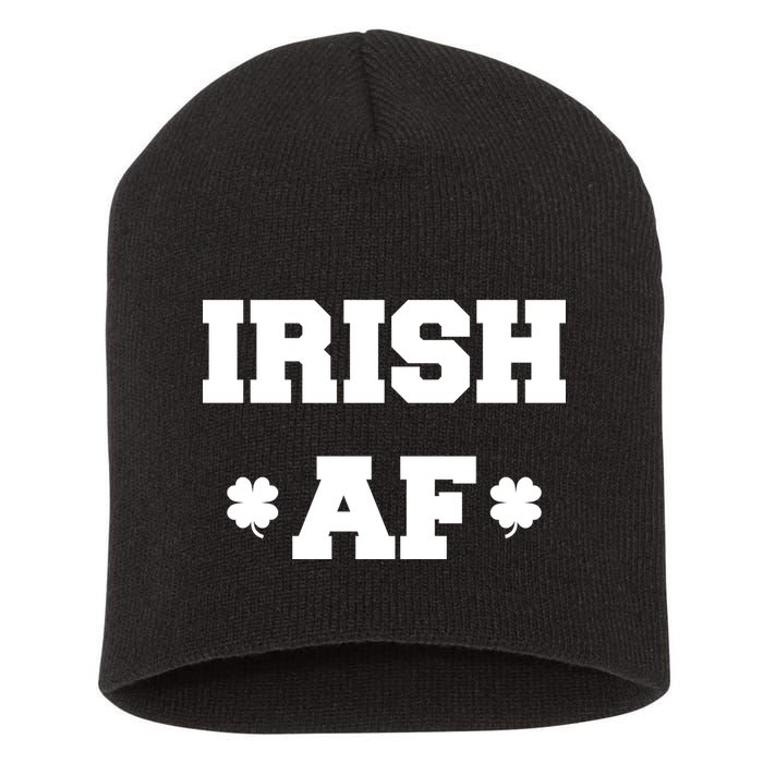 Irish AF St Patrick's Day Clover Short Acrylic Beanie